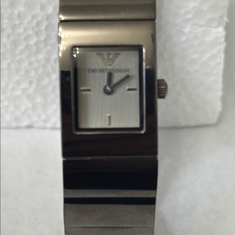 Emporio Armani Luxury Gun Metal Metallic Silver Timepiece -working